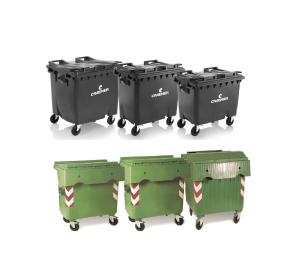 Waste bin 4-wheeled